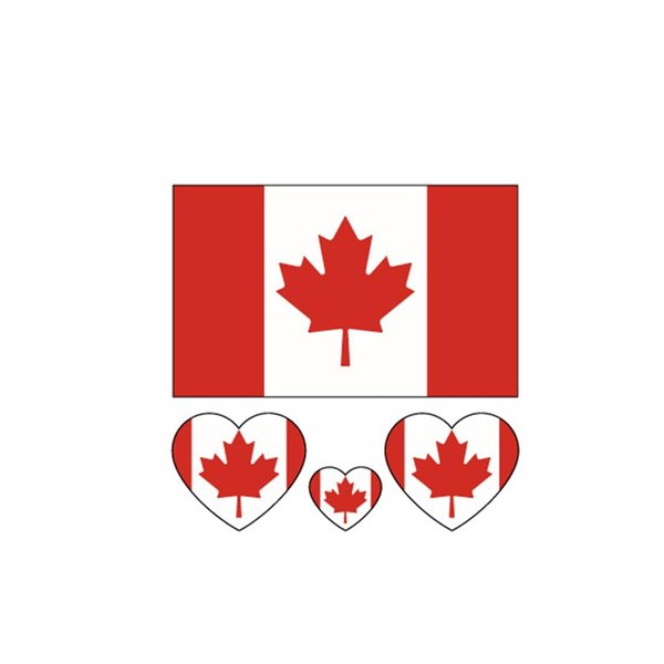 ZPDNURZL 10 Sheets Canada Flag Tattoos Stickers 40 Pcs Waterproof Sweat Sports National Flag Removable Fake Tattoos