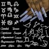 JCAKES 36pcs Silver Zodiac Sign Nail Charms for Acrylic Nails Alloy Twelve Constellation Zodiac Letter Charm Jewels Studs Hollow Letter Nail Art Nail Decoration DIY Craft for Home&Salon