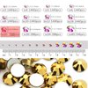 Dowarm 720Pieces SS20 Flatback Rhinestones, 4.8MM Glass Crystal Rhinestones for Craft Nails Dance Costumes, Flat Back Nail Crystals, Non Hotfix Rhinestones (SS20 / 4.8MM, Bright Gold)