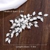 Easedaily Leaf Bride Wedding Hair Comb Silver Pearl Hair Piece Bridal Hair Accessories for Women and Bride