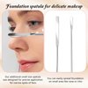 Thinp Foundation Spatula,Make Up Spatula Tool with Silicone Cosmetic Spatula Stainless Steel Makeup Palette Double Edged Spatula Makeup Spatula for Small Area of Face
