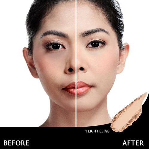 Khasana Pressed Powder, Dual Wet & Dry Foundation, Vitamin E & C Infused, Apply Wet for Maximum Coverage or Dry for Finishing, Matte Poreless, Setting Makeup, Flawless Finish, Shine-Oil Free #1 Light