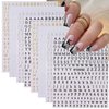 8 Sheets Letter Nail Stickers 3D Self-Adhesive English Alphabet Nail Art Stickers Black White Gold Silver Nail Decals Big Small Letter Stickers Nail Charms for Women Girls DIY Acrylic Nail Decorations