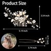 1 Pcs Crystal Wedding Hair Comb with 2 Pcs Rhinestone Bridal Hair Pins Pearl Crystal Hair Accessories for Bride Bridesmaids Flower Girls(Gold)