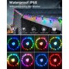ALITOVE WS2811 12V RGB Pixel String Lights 8 inch Spacing 50LEDs Outdoor Programmable LED Pixels Light 12mm Diffused Digital Addressable Color Changing Bullet Modules with Waterproof Xconnector