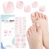 EBANKU Gel Toe Nail Stickers Cured Gel Nail Strips for Toes Gel Toenail Strips Nail Art Wraps Long-Lasting Toe Gel Nail Polish Wraps Gel Nail Art Stickers for Toes UV/LED Lamp Required (Gradient Pink)