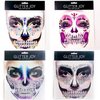 Day of the Death Face Jewels Crystals Face Gems Stick on Halloween Makeup Costume,4-Pack