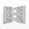 FXQHAN Easy Stretch Beaded Hair Combs Double Magic Slide Metal Comb Clip Hairpins for Women Hair Styling (White)