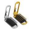 Yusong Mini Travel Hair Brush Set, Folding Hairbrush with Mirror For Women Girls Compact Pocket Size Comb For Purse, Gym, Trip, Swiming (2pcs, Gold&Silver)