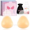 VBT Adhesive Bra Lift - Strapless Sticky Bra for Women Push Up Invisible, Reusable Stick on Bra Nipple Covers Self Silicone Braless Bra (Medium, Begie) Beige