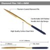 YAKAMOZ 10Pcs Titanium Small Diamond Needle File Set 4x160mm Mini Round Square Flat Shape Riffler Files Precision Hand Tools for Metal Glass Wood Stone Jewelry