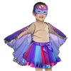 D.Q.Z 6 Pcs Kids Fairy Butterfly-Wings for Girls Halloween-Costumes with Antenna Headband Mask Party Favors (Rainbow-Purple)