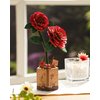 ROBOTIME 3D Puzzle Wooden Flower Red Camellia DIY Model Kit to Build for Adults Artifical Bouquet Collection Craft Brain Teaser Puzzle Creative Gift Home Decor