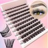 3D Flufffy Lash Extension Kit D Curl Lash Clusters WHYBRAW Eyelash Extension Kit with 7 Days Long Lasting Bond Lash Bond and Seal 120 Pcs Natural Individual Lashes Kit with Cluster Lash Tweezers