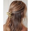 Brinie Claw Hair Clips Gold Metal Hair Clamps Pearl Hair Claw Clips Stylish Hair Clips Nonslip Hair Claw Barrettes Hair Accessories for Women and Girls (Pack of 2)