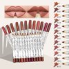 Matte Lip Liner Pencil, Professional Long Lasting Lip Liner Pencil Waterproof Lip Liners, Pack of 12