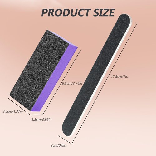 SKYPIA 4 Pack Black Nail File 100/180 Grit and Purple 3 Sided Buffer Block Set