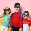 Deekin 36 Pcs Scratch Paper Mask Rainbow Hero DIY Kids Masks Craft Kit for Dress up Mardi Gras Party Favor