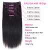 Nvnvdij Straight Clip in Hair Extensions Human Hair 8pcs Per Set with 18Clips Double Weft Clip in Human Hair Extensions Natural Black Color For Women (14 Inch, Straight Hair)