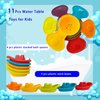 11Pcs Bath Floating Boats Bathing Spoons Toy,Stackable Bathtub Float Water Table Toys,Stacking Shower Toys for Toddlers Bath Educational Counting