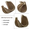 Munx Hair Extensions Tape in Human Hair Ash Brown with Platinum Blonde Seamless Double Sided Invisible Tape Ins for Black Women Human Hair 20 Inch 20pcs 50g/Pack