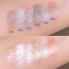Okerker Shimmer Glitter Eyeshadow Palette, Korean Eye Glitter Makeup, Ultra-Blendable, Sparkle Silver Champagne Gold Eye Shadow, Single Shade Metallic Pigmented Color