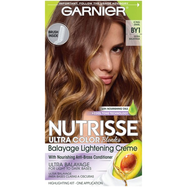 Garnier Hair Color Nutrisse Ultra Color Nourishing Creme, BY1 Ultra Balayage (Icing Swirl) Blonde Permanent Hair Dye, 1 Count (Packaging May Vary)