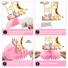 Eiurteao Wild One Birthday Decorations Honeycomb Centerpieces for Baby Girls, Safari Jungle 1st Birthday Table Centerpieces Party Supplies, Pink Safari Animal First Bday Table Topper Sign Decor