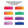 Zen Sangam A6 Artists' Expert Watercolor 300GSM 60% Cotton Cold Pressed Glued Sketch Paper Pad - 24 Sheets (48 Pages) - Watercolor Paper - Watercolour Book (Landscape A6)