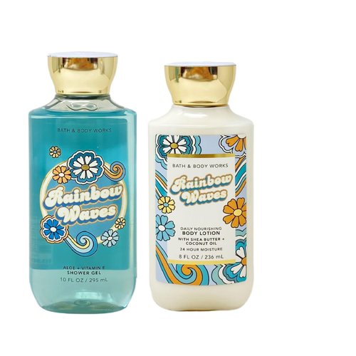 Generic Bath and Body Work Rainbow Waves - Duo Gift Set - Shower Gel and Body Lotion