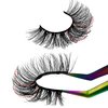 Russian Strip D Curl Lashes Flu-ffy 17mm Fake Faux Mink Lashes that Look Like Extensions Curly Volume Cat-Eye Lashes, Wispy Eyelashes 7 Pairs Pack(7P-E14)