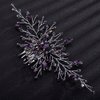 Teyglen Bridal Wedding Purple Dainty Hair Combs Purple Rhinestones Crystal Side Hair Comb Flower Crystal Bride Hair Accessories for Women and Girls (Silver Purple)