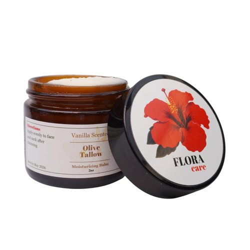 OLIVE TALLOW BALM. 100% Grass-Fed Beef Tallow & Organic Olive Oil – Natural Face Moisturizer for Sensitive Skin. Beef Tallow for Skin Care, 2oz. (2 oz, Vanilla)