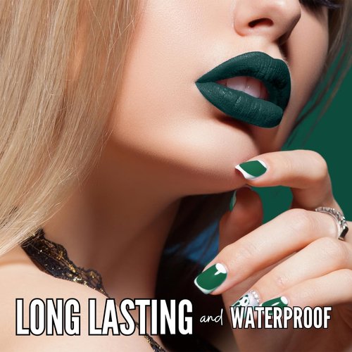 Mynena Dark Green Long-Lasting Matte Liquid Lipstick | Intense Color, Smudge-Proof & Waterproof | Comfortable, Hydrating Shea Butter | Vegan & Cruelty-Free | Jocelyne