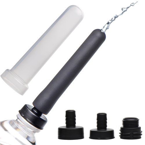 Cleanstream Travel Enema Water Bottle Adapter Set for Deep Cleaning, Silicone Nozzle and 3 Adapter Sizes to Fit Most Shower Hoses and Bottles, 4.5" Length x 0.95" Width, 5 Piece Portable Kit, Black