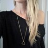 Iaceble Boho Long Heart Necklace Open Heart Pendant Necklace Floating Heart Chain Necklace Gold Hollow Heart Necklace Jewelry for Women