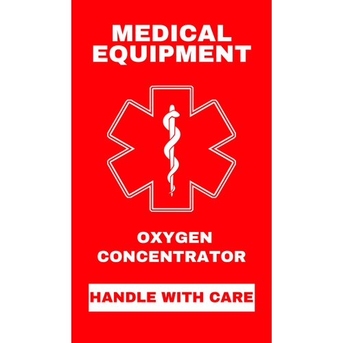 Oxygen Concentrator Medical Alert Equipment Luggage Tag - Handle with Care, DOT and ACAA regulations (MELT-118) Quantity (10)