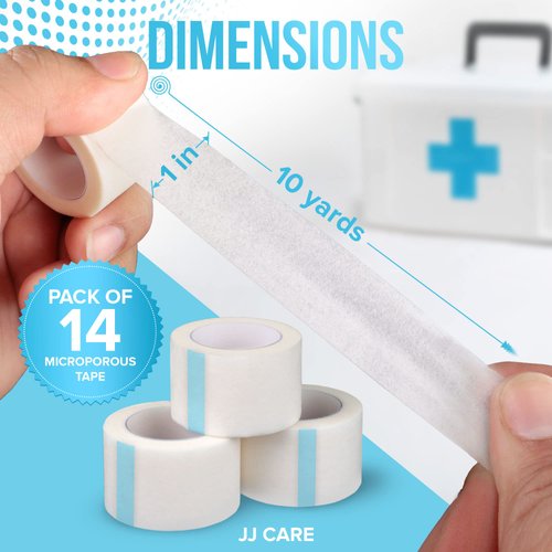 JJ CARE Micropore Tape [Pack of 28], 1” x 10 Yards, Breathable Paper Tape Medical Use, Latex-Free Paper Surgical Tape, Individually Boxed Paper Bandage Tape Rolls