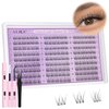 ALICE Natural Lash Clusters Kit Clear Band Wispy Lash Extension Kit Cluster Eyelash Extension Kit 162pcs C Curl 11-13mm Individual Lashes with Lash Glue Bond and Seal and Tweezers DIY at Home