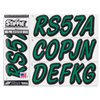 STIFFIE Whipline Solid Racing Green/Black 3" Alpha-Numeric Registration Identification Numbers Stickers Decals for Boats & Personal Watercraft