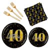 BQK 96 Pcs 40th Birthday Plates and Napkins Party Supplies 40th Birthday Party Decorations 40th Birthday Decorations for Men