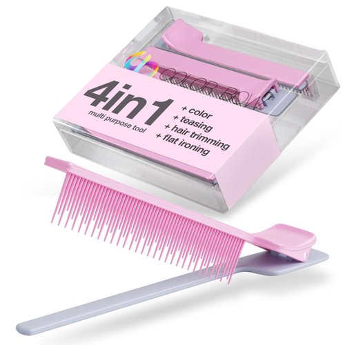 ColorBow Teasing Clip Comb (5 Pack) Teasing Comb, Coloring Styling Tools - Hairstylist Must Haves for Highlights balayage board Companion Ombré Trimming & Cutting - Flat Iron Comb Attachment Clip on