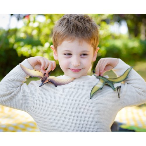 Gemini&Genius 3pcs Pterodactyl Action Figures Realistic Flying Dinosaur Pteranodon Dino Toys Pterosaur Model Toys Cake Toppers Set for Kids