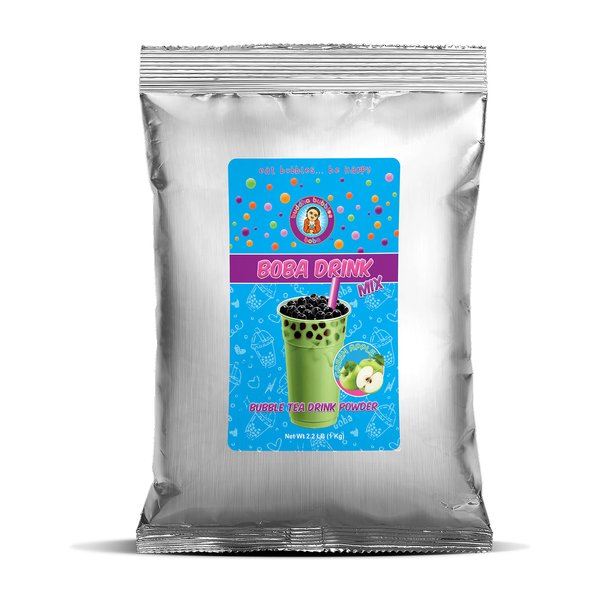 SOUR GREEN APPLE Boba/Bubble Tea Drink Mix Powder By Buddha Bubbles Boba 1 Kilo (2.2 Pounds) | (1000 Grams)