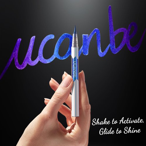 UCANBE Chameleon Liquid Eyeliner - Blue Purple, Multi-Chrome Metallic Shift Eyeliner, Waterproof Glitter Eyeliner with Soft Fine Tip for Multi-Dimensional Eye Looks