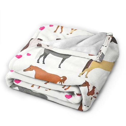 Horses Blanket for Girls Woman Horse Throw Blanket Horse Stuff Decor Merch Cozy Flannel Soft Warm Plush Lightweight Bedding Horse Gifts for Horse Lover Kids Boy Man Sofa Bedding Couch 50"X40"