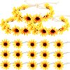 18 Pieces Sunflower Headband Wreath Sunflower Crown Hippie and Sunflower Hair Clips Sunflower Hairpins for Women Girls Wedding Pregnancy Photograph Hair Accessories (18 Pieces)