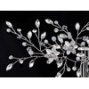 Alilang Silver Tone Zirconia Cubic Czech Crystal Rhinestone Rustic Floral Leaves Bridal Prom Hair Comb