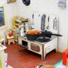 34 Pcs Miniature Dollhouse Kitchen Accessories 1/12 Scale Mini Dollhouse Metal Pots and Pans Stovetop Cookware Miniature Food Vegetables Fruits for Christmas Pretend Play Game Party Gifts Decoration