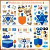 HOWAF 24 Pieces Hanukkah Stickers Make Your Own Hanukkah Crafts Stickers Decorations, Hanukkah Menorah Craft Kit DIY Menorah Scene with Stickers for Hanukkah Home Classroom Activities Party Supplies